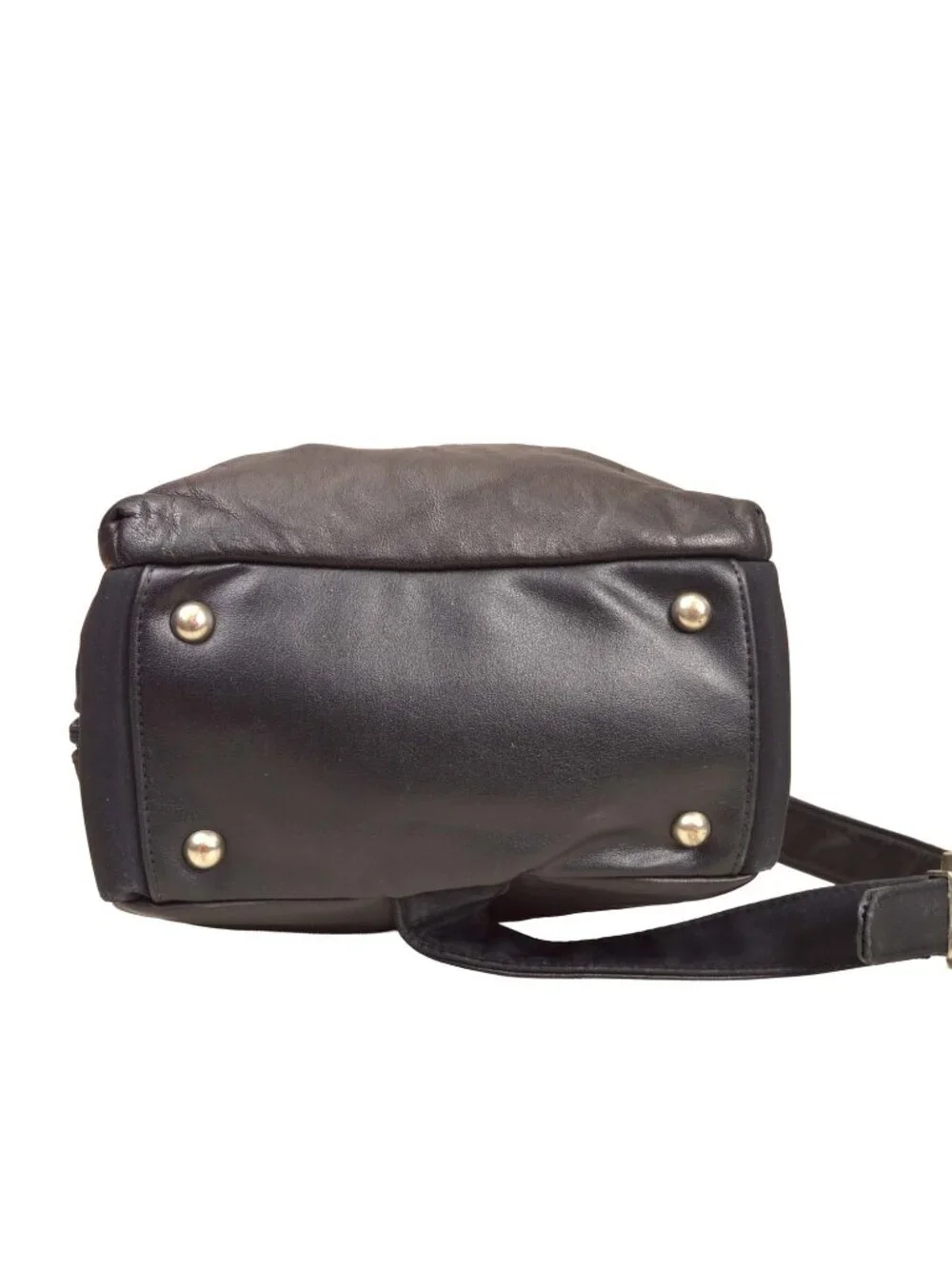 DECCA Vintage Black Leather & Nylon Sling Bag Backpack